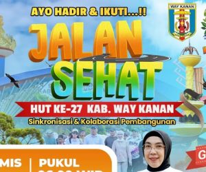Meriahkan HUT ke-27, Pemkab Way Kanan Gelar Jalan Sehat